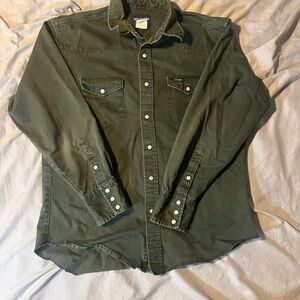 Wrangler Olive Green Pearl Snap Shirt